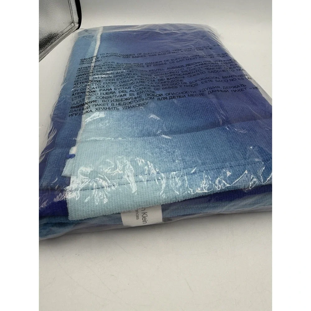 Calvin Klein fragrance Beach Towel in Ombré blue NWT SEALED